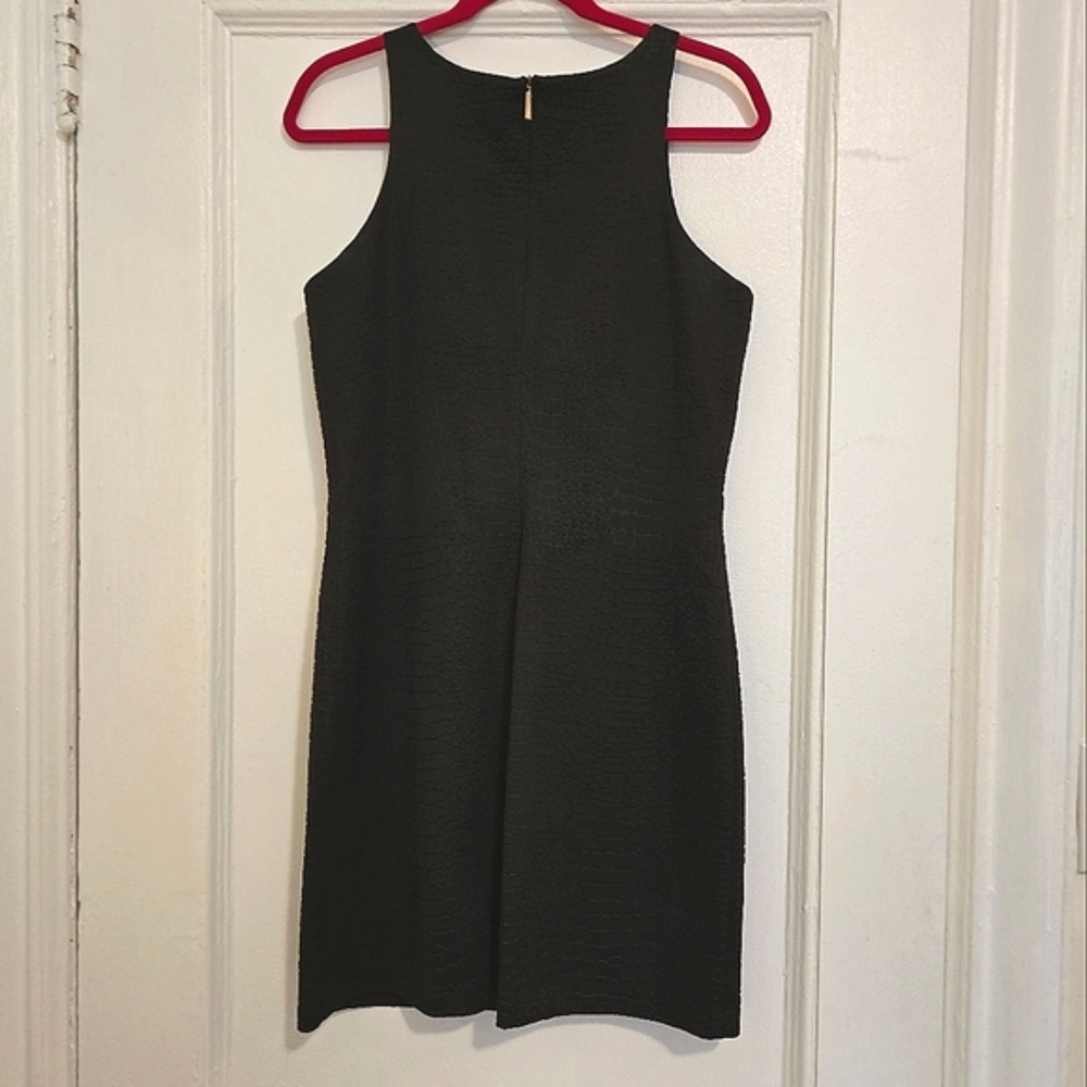 Amanda Uprichard Faux Reptile Sleeveless Racerback Dress – Black, Size Large - Picture 4 of 9